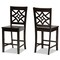 Baxton Studio Nicolette Modern and Contemporary Transitional Dark Brown Finished Wood 2-Piece Counter Stool Set 176-11421-Zoro - alternate 1